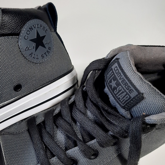 CONVERSE Black and Gray Sneakers Leather Details - Picture 4 of 6